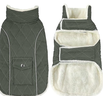 Malier Dog Winter Coat, Windproof Dog Cold Weather Coats with Real Pocket, Winter Dog Extra Warm Coat Dog Fleece Jacket Reflective Dog Clothes for Small Medium Large Dogs and Puppy (Medium, Green)